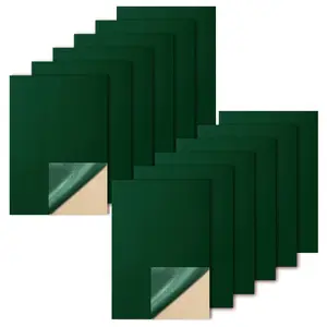 Biaungdo 12 Pcs Self Adhesive Felt Sheets, Dark Green 8 x 12 Inch Felt Fabric Sheet with Adhesive Backing for Arts Crafts Drawer Jewelry Box(A4 Size)