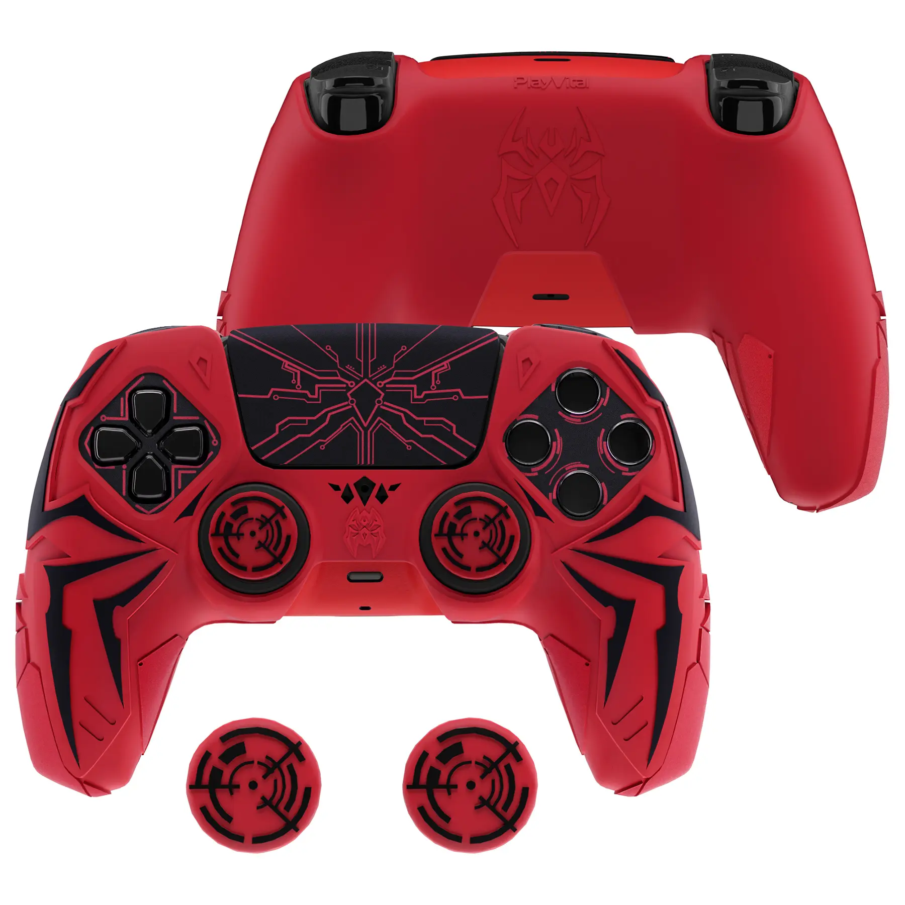 PlayVital for ps5 Controller Silicone Case Cyber Spider Design, Fits for Charging Dock