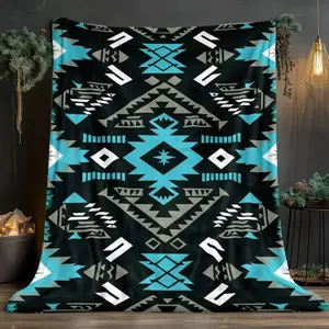 【MECE】1pc Aztec pattern Blanket-Lightweight Home Furnishings Bedding Blanket 280gsm,Beds-Soft and Warm Fabric Digital Printed Blanket, Cute Blanket, Interesting Blanket,Suitable for Sofas Beds Travel Camping Living Rooms Offices Sofas Chairs