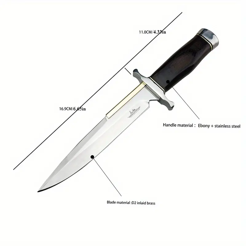 Portable straight blade outdoor knife, rosewood handle knife, suitable for outdoor, camping, rescue, men's gift exquisite, with leather sheath, gift hardness camping knife, outdoor knife, fruit knife, outdoor camping.