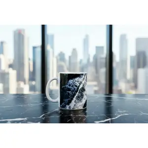 Waves Crashing on a Black Sand Beach