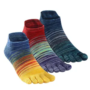 Women's five Toe Socks for running Cotton finger socks with high performance Black 3 pairs