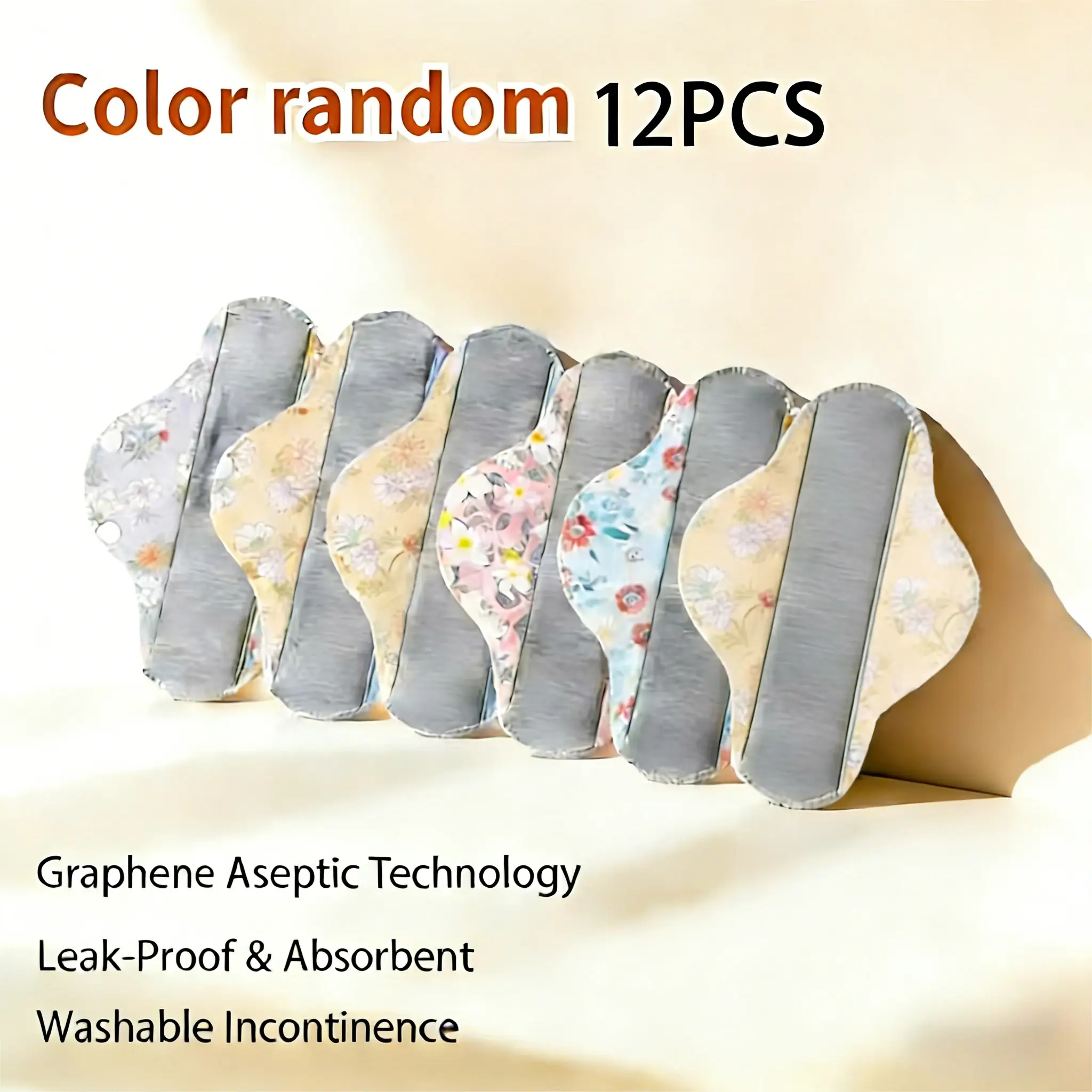 12Pcs Leak-Proof Upgraded Version & Absorbent Washable Incontinence Pads with Graphene Aseptic Technology for  Women & Elderly Care Tampons Breathable Organic Cotton Keeps You Fresh & Dry