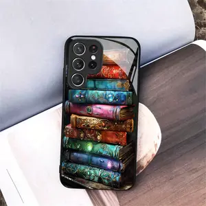 New Creative Colorful Magic Book Pattern Tempered Glass Phone Case for Samsung Galaxy S26 S25 S24 S23 S22Pro S21 S20 Fe Plus Ultra Pro A56 A55 A54 A53 A52 A51 A36 A35 A34 A32 A26 A25 A24 A23 A16 A15 A14 A06 A05 A03s