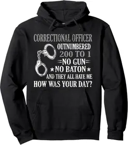 Correctional Officer Thin Silver Line Corrections Officer Pullover Hoodie