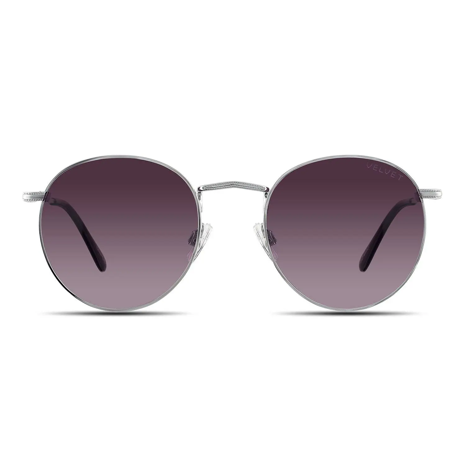 Velvet Eyewear Yokko Sunglasses Style V757SV05 Silver Frame Grey Fade Small Size 50mm UV Protection