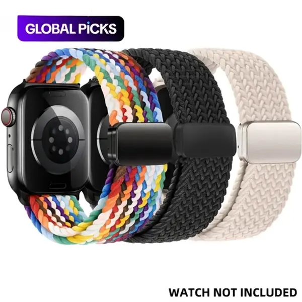 3 Pack Magnetic Braided Nylon Bands for Apple Watch, Stretchy Elastic Solo Loop Sport Straps, Soft Breathable Adjustable Replacement Wristbands Compatible with Series 11/10/9/8/7/6/5/4/SE/Ultra 2/Ultra 38mm-49mm