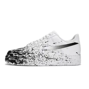 Nike Air Force 1 Custom Low-Top Sneakers for Men with Gothic Style, Fluid Splatter Design, and Anti-Slip Durability Trending Shoes, House White Official Shoes to Get / Maison Mihara