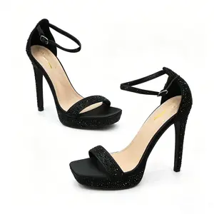Women’s Platform Heels Sandals – 4 Inch Stiletto Square Toe, One Strap Ankle Buckle, Comfortable Dressy Summer Shoes for Wedding, Party, Office & Daily Wear