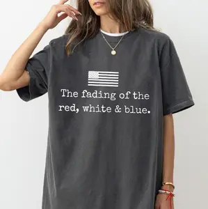 Comfort Colors  Fading Red White Blue T-Shirt - Trending Casual Zach Tee Streetwear Style