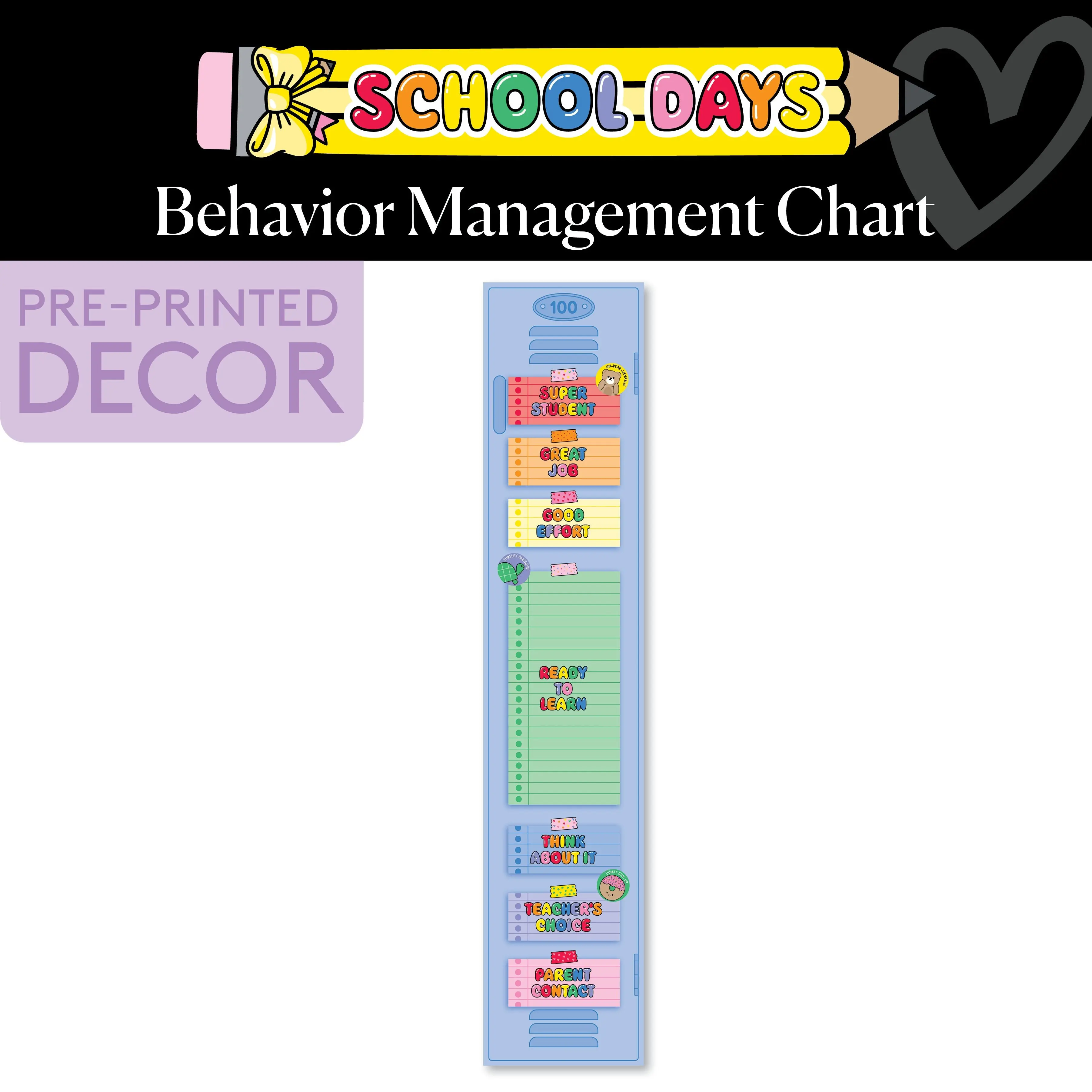 Bright Rainbow Behavior Management Chart | School Days