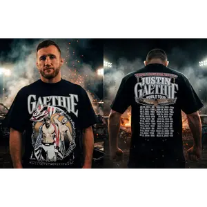 Justin Gaethje World Tour Shirt, The Highlight UFC Tee, MMA Graphic Tee, Gym Wear, Gift for Fighters, Sports Apparel, Menswear, Men Gift, Soft Cotton