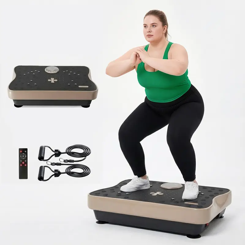 HopHorse Unisex Vibratory Plate Machine - Luck Cross Clover Adjustable Speed Home Gym Equipment with Widened Base, Steel Frame, 330LB Capacity, Sturdy Quiet Motor, Anti-Slip Mat, 24-Month Support (Shake Plate, Workout Band, Resistance Vibration Trainers)