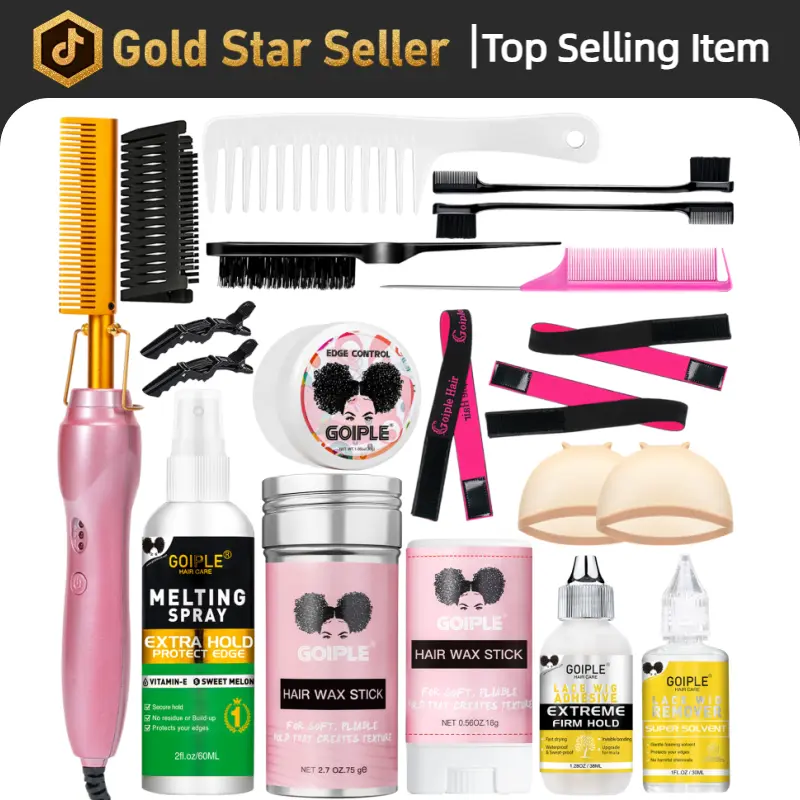 19pcs Pink Hot Comb Set