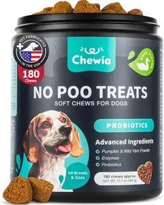 No Poo Chews for Dogs - Coprophagia Deterrent - Dog Probiotics for Digestive Health with Enzymes - Canine Stool Eating Deterrent - Digestive, Dental, Gut & Immune Health Treats - No Poop Eating