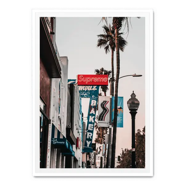 Supreme Los Angeles Graphic Art Print - Keith Haring Style Retro Pop Art Modern Minimal Illustration Bold Feminine Artsy Aesthetic Wall Decor