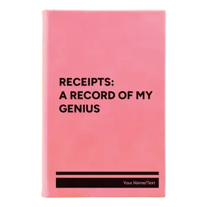 Personalized My Genius Leatherette Sketch Book (small) | Pink