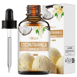 1pc 60ML Coconut & Vanilla Essential Oil for Diffusers, Humidifiers, Home, Living Room, Bedroom, Bathroom, Air Freshening, Stress Relief