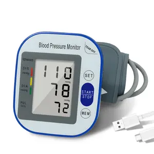 Electronic Blood Pressure Upper Arm MonitorAll-in-One Portable – Large LCD Display, One-Touch Operation 2x99 Reading Memory Healthcare Kit