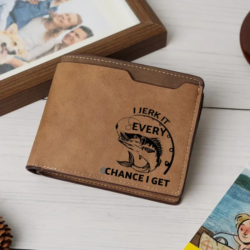 I Jerk it every  Camo Deer Leather Wallet,  Hunting Style Outdoor Wallet for Men,Hunting Camo Deer Wallet,  Rugged Outdoor Style Men’s Wallet