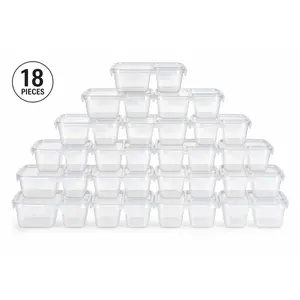 18-Pack 2-Compartment Meal Prep Containers - Microwave Safe