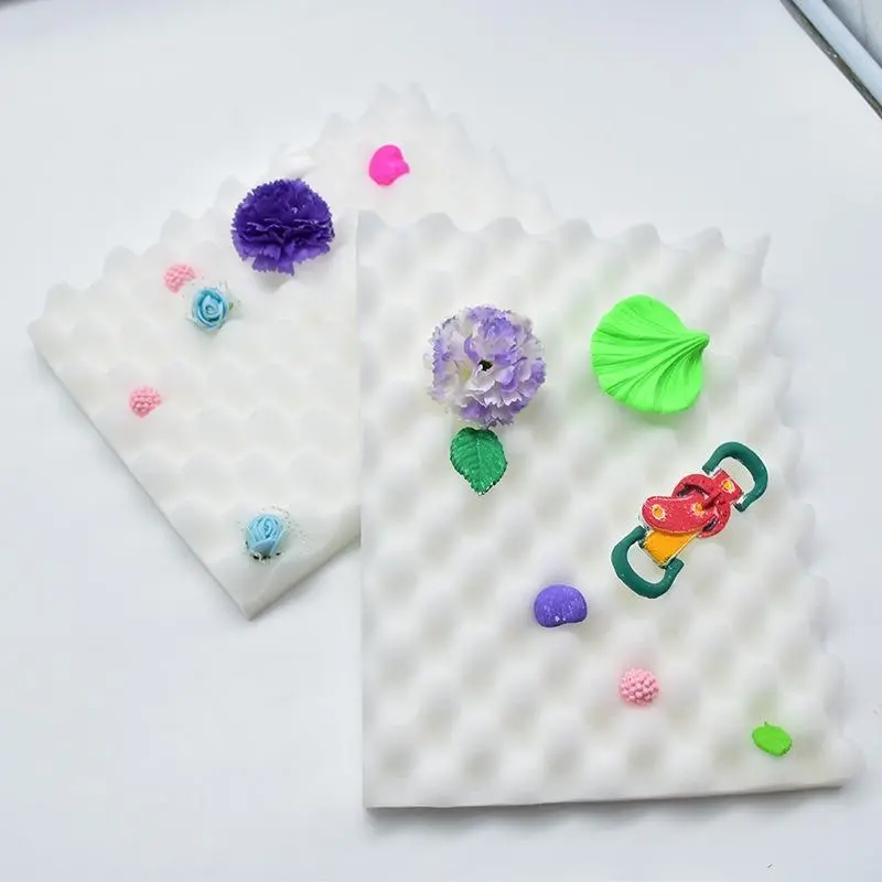 Fondant Foam Pad, 2 Counts Flower Shaped Cake Drying Mat, Dry Flower Sponge Mat for Sugar Flower, Chocolate, and Gum Paste, Baking Tools for Shaping and Drying