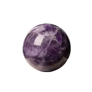 Natural Dreamy Amethyst Crystal Sphere– Calming & Healing Stone for Stress Relief, Emotional Balance, Meditation & Spiritual Growth – Hand-Polished Soothing Gemstone Orb for Chakra Healing, Mindfulness & Home Décor