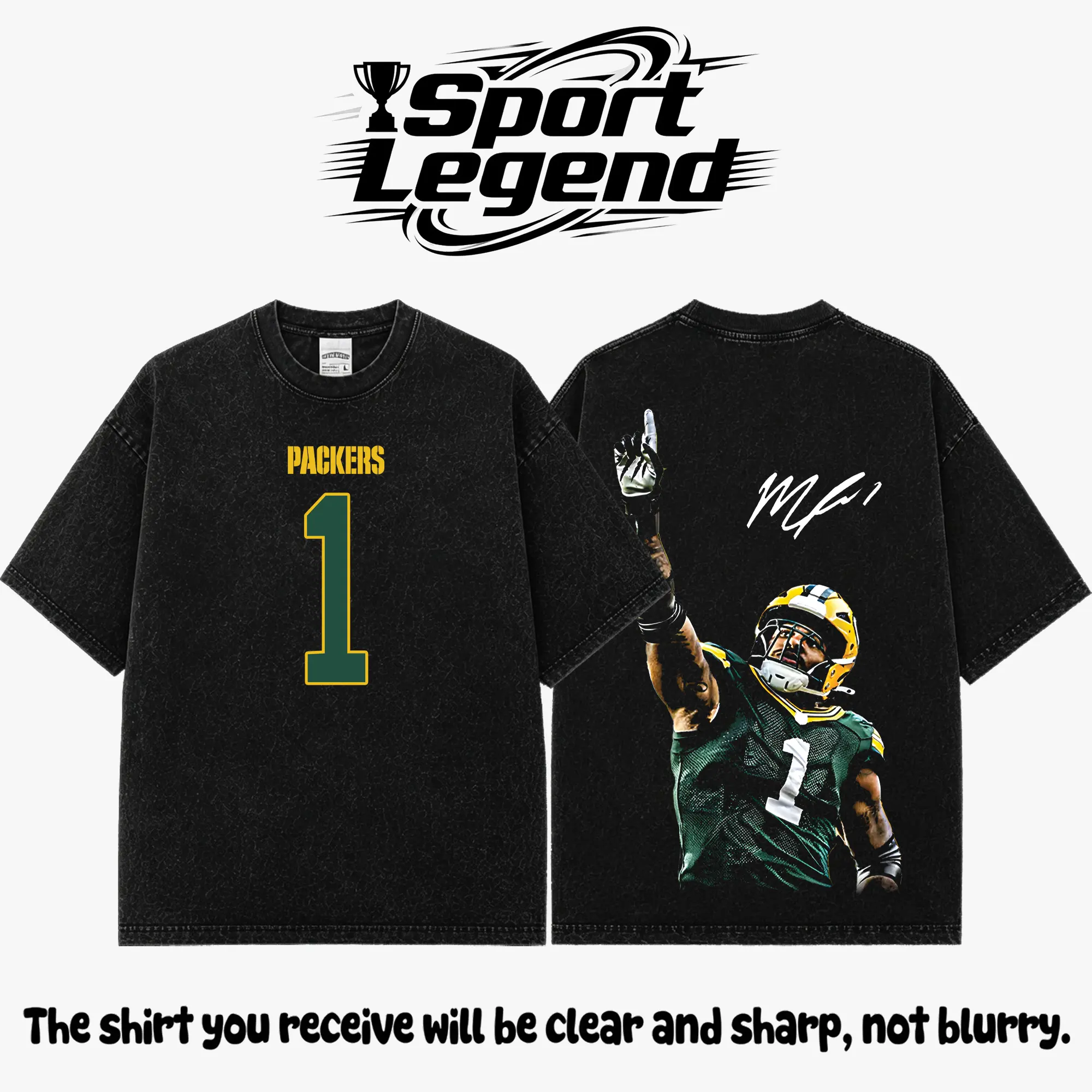 QB Hunter Micah Parsons #1 Premium Acid Washed Cotton T-Shirt (Made in USA), Heavyweight Vintage Washed Graphic Tee, Packers Nation Football Fan Shirt, Parsonage Edge Assassin Design, Oversized Game Day Streetwear, Unisex Football Gift