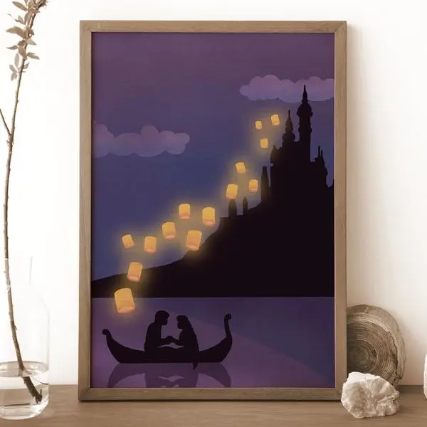 Tangled Rapunzel Watercolor Minimal Poster Vintage Art Decor For Fans