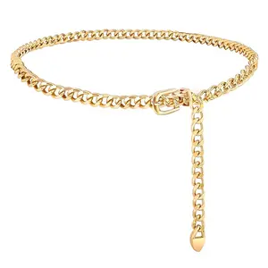 Gold Chain Belt For Women Adjustable Waist Belt Fashion Metal Dress Belts For Jeans Dresses Body Link Waist Chain
