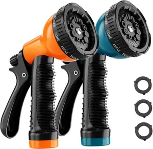 Garden Hose Nozzle Sprayer: 2 Pack 10 Watering Patterns Spray Nozzles Heavy Duty Hose  Hose Attachment