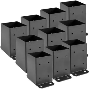 VEVOR 4x4 Post Base 2 Pcs, Inner Size 3.6x3.6 Post Base Brackets, Heavy Duty Powder - Coated Post Anchor Matte Black Wood Post Brackets for Pavilion Deck Railing Support Deck Base PlateVEVOR Super Brand Day