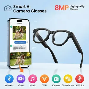 Nexel AI Smart Camera Glasses POV Video Recording & 160+ Languages Real-Time Translation Bluetooth Audio Sunglasses – Hands-Free Vlogging Wearable for Travel Outdoor Content Creator Gift