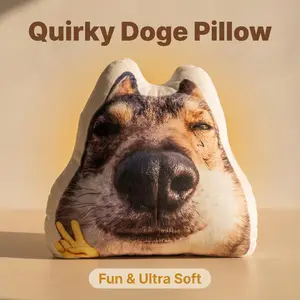 Fres Wolf Viral Hit Throw Pillow — "Victory Sign" Plush Pillow: 3D-Printed, Fun Emoji-Themed Cushion