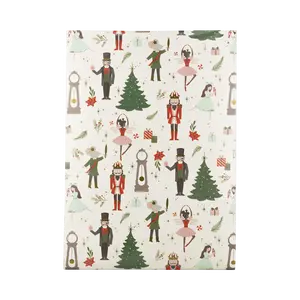 Whimsical Nutcracker Table Runner 16 x 120 inches with Gold Metallic Ink for Festive Holiday Gatherings and Parties