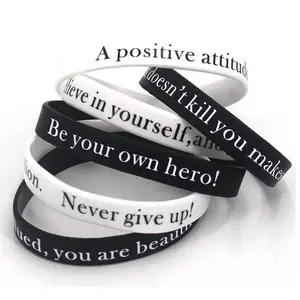 Silicone Bracelets Set of 6, Bracelets Stack, Attitude Expression Social Media Trendy Accessories, Comfortable Silicone Material, Perfect Gift Idea