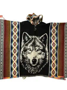 Alpaca poncho wolf design
