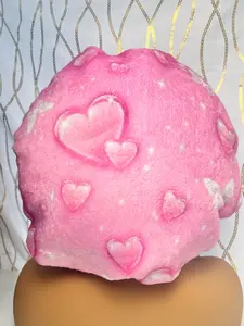 Pink Hearts and Butterflies Plush Satin Lined Bonnet  Adjustable