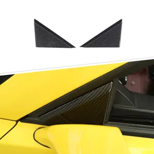 2-Piece Self-Adhesive Front A-Pillar Triangle Trim Decal, UV-Resistant Scratch Guard, Car Exterior Decor Accessories for 2010-2015 Chevy Camaro, DIY Installation Universal Automotive Decorating My Car Accessory