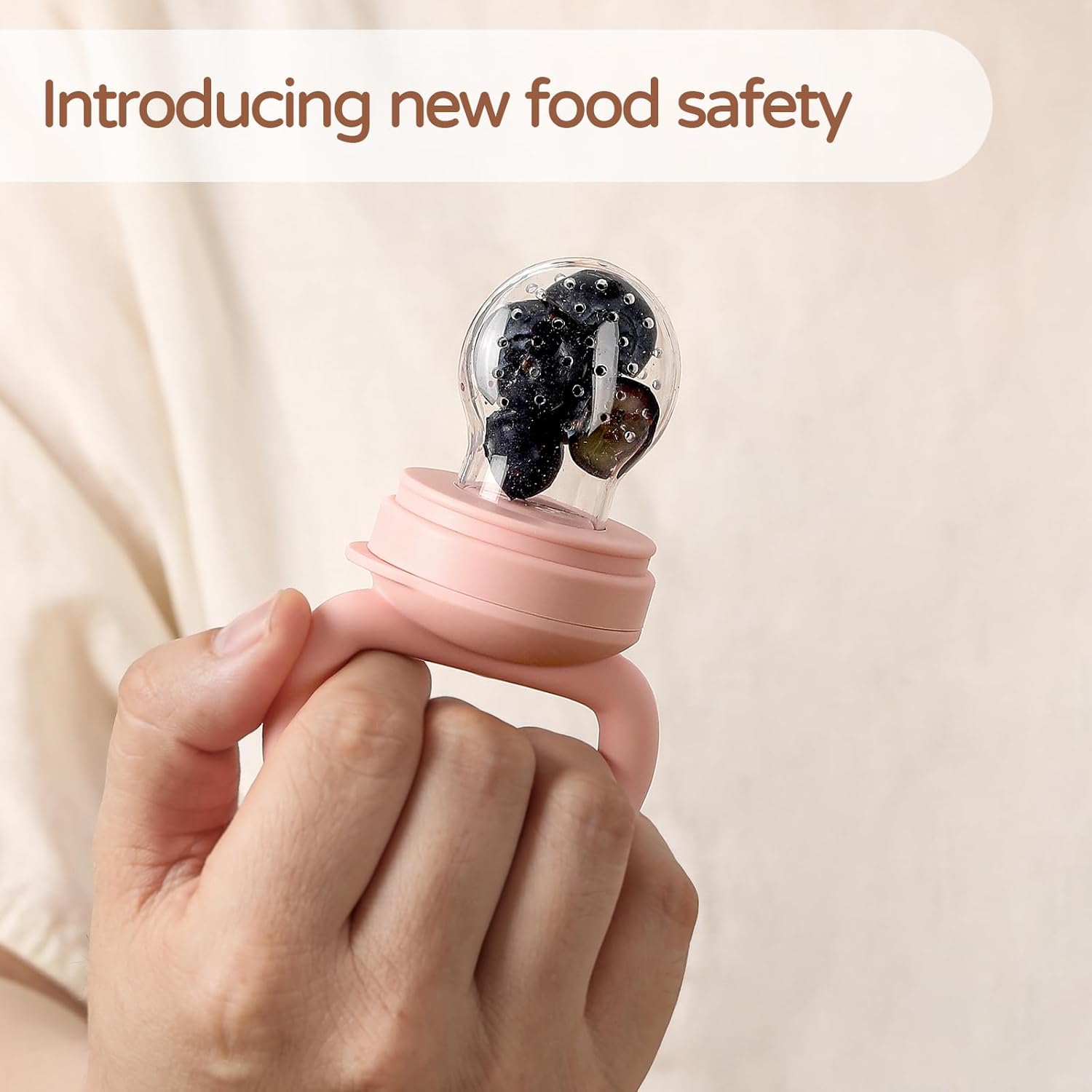 2 Pack Silicone Baby Fruit Feeder & Breastmilk Popsicle Mold with Mini Freezer Tray – Baby Teething Relief, Fresh Food Feeder Pacifier for Infant Self Feeding, Extra Food Pouches, Pink