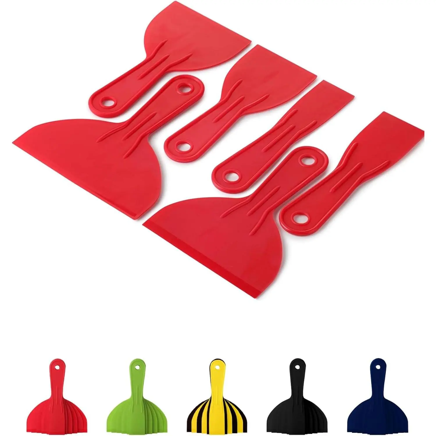 6 Pack Plastic Putty  Set -  Scraper, Spackle Tool, Spreader