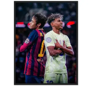 THE KINGS POSTER, NEYMAR JR AND LAMINE YAMAL POSTER UNFRAMED, SOCCER POSTER