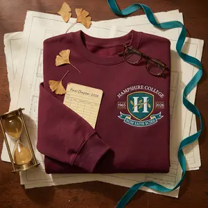 Hampshire College Legacy Crest 1965-2026 Memorial Shirt, embroidered alumni gift with name, vintage collegiate t-shirt, navy blue hoodie