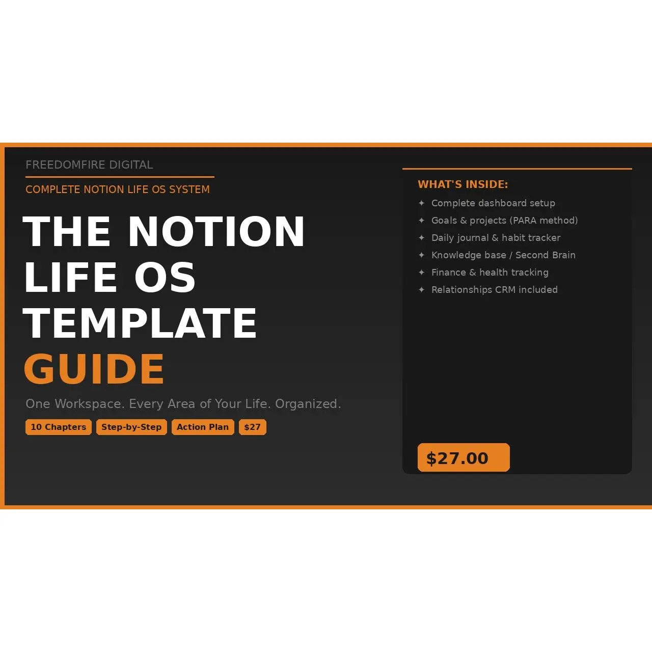 The Notion Life OS Template Guide — Step-by-Step PDF | Complete Personal Operating System | Goals, Habits, Finance & Second Brain