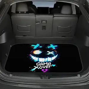 1 piece neon graffiti smiley face car trunk pad - dustproof and durable trunk pad | universal trunk protective pad