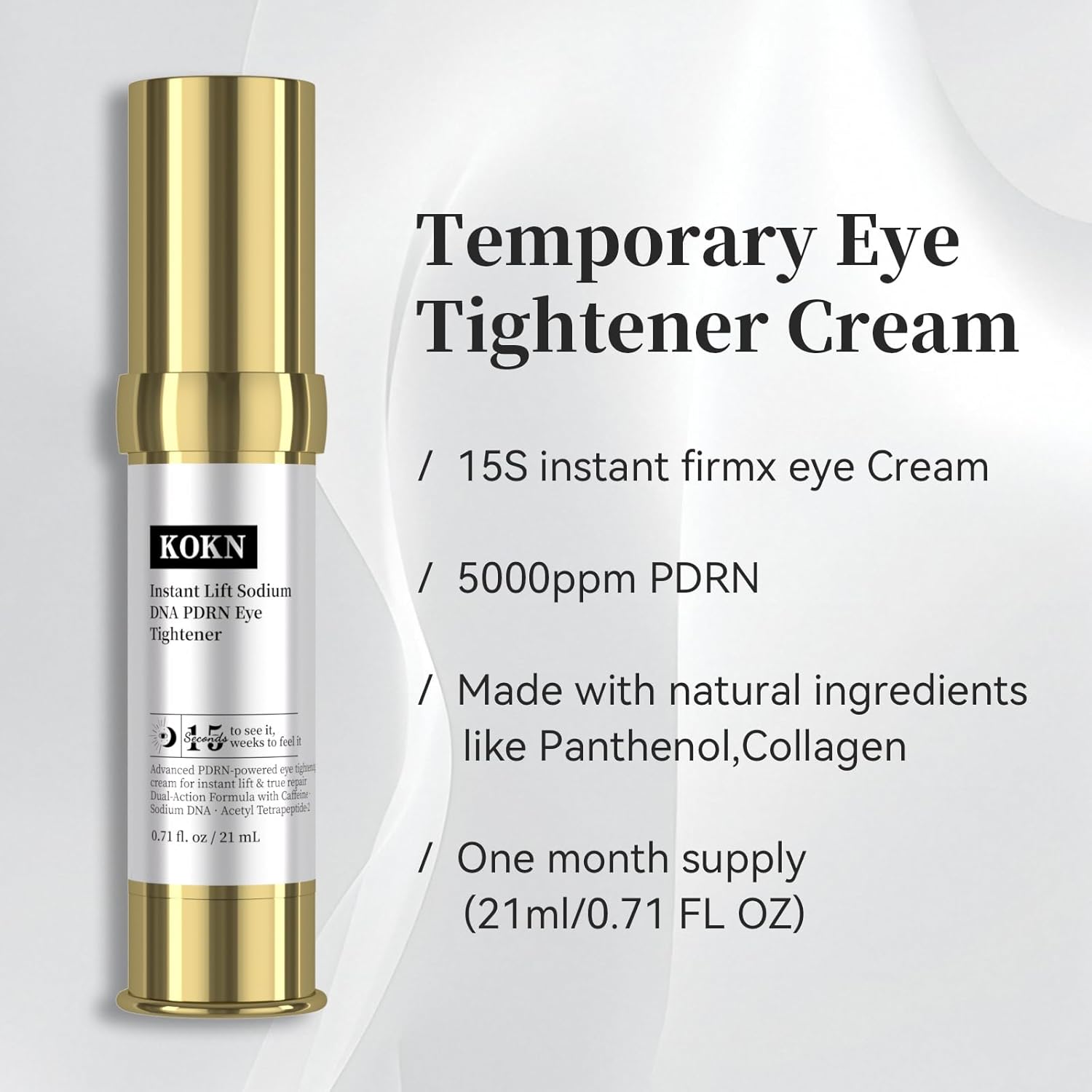KOKN 15S Instant Eye Cream Firmx Eye&Face Cream | Temporary Eye Tightener | Smooths Wrinkles,Puffy Eyes & Bags