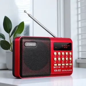 Portable Compact Digital FM Radio MP3 Audio Player with Bluetooth Speaker USb Rechargeable High Fidelity Stereo TF Card Music Player for Outdoor Travel Sports Work Study Entertainment