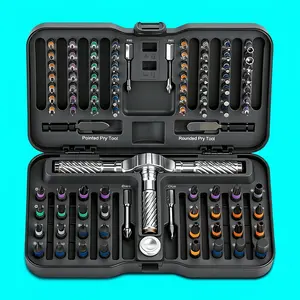 100-In-1 Precision Ratchet Screwdriver Set with Magnetic Heads, Storage Box Included, Multi-Functional Repair Tool Kit for Home Use