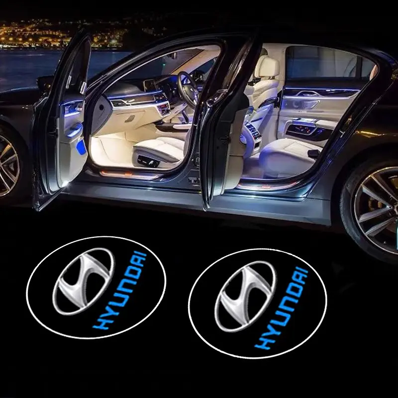 2Pcs Led HD Car Door Welcome Light Auto Logo Projector Lamps For Hyundai Creta Elantra Solaris Sonata Kona Accent I30 Tucson I10 IX35 I20 I40 Led Car Lights