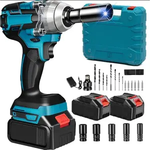 Powerful 1/2" Cordless Impact Wrench Set 2x3000mAh Battery All-in-One Tools for Lug Nuts & Home DIY